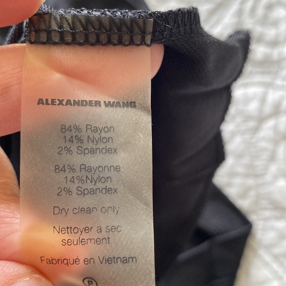 T Alexander Wang Ruched Pique Body Con Sleeveless Dress Black XS - Picture 11 of 11